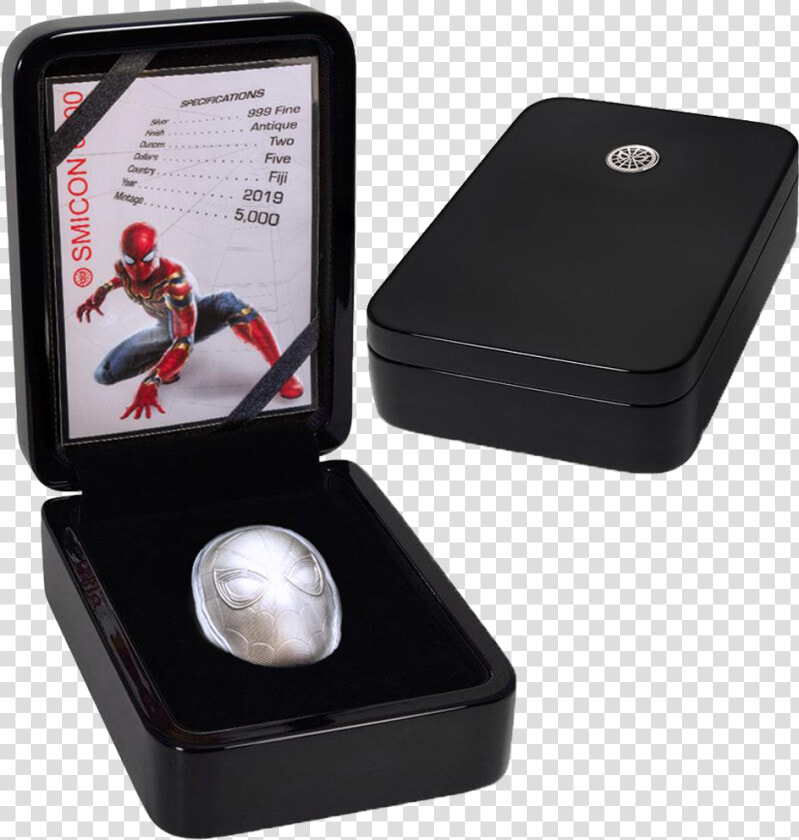 Spider Man Mask Marvel 2 Oz Silver Coin 5  Fiji   Box  HD Png DownloadTransparent PNG