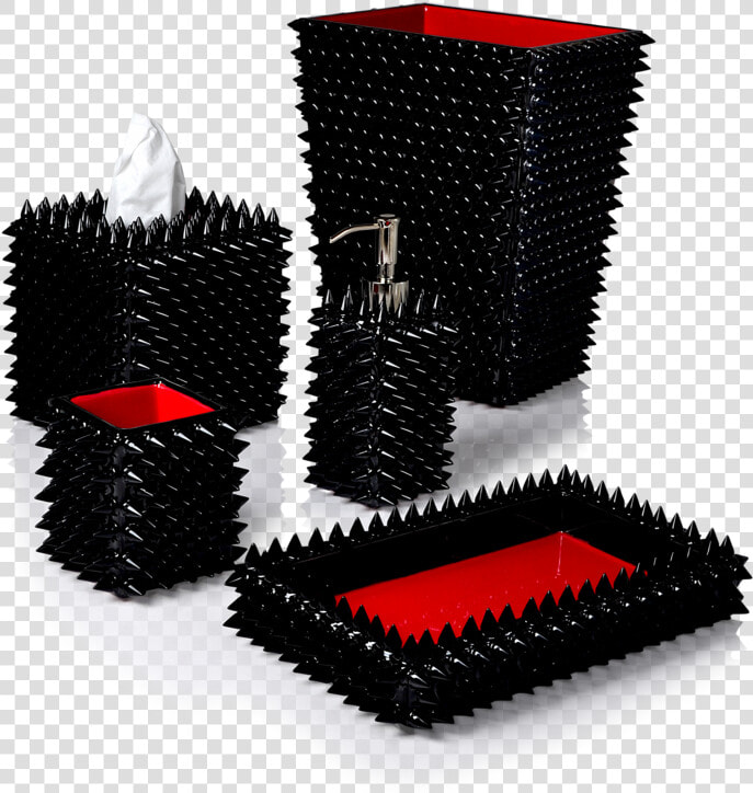 Quill Black Cones Embedded In Black Enamel With Red   Brush  HD Png DownloadTransparent PNG