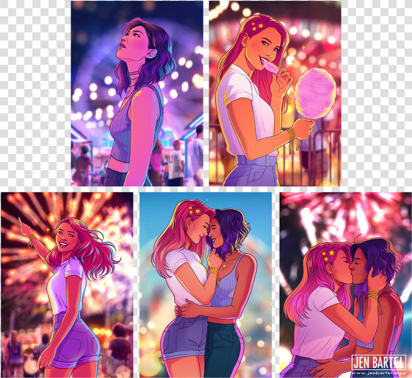 Young In Love Print Set   Young And In Love Jen Bartel Art  HD Png DownloadTransparent PNG