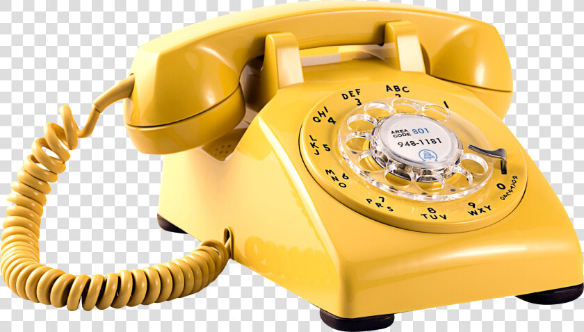 Yellow Rotatory Dial Phone   Telephone  HD Png DownloadTransparent PNG