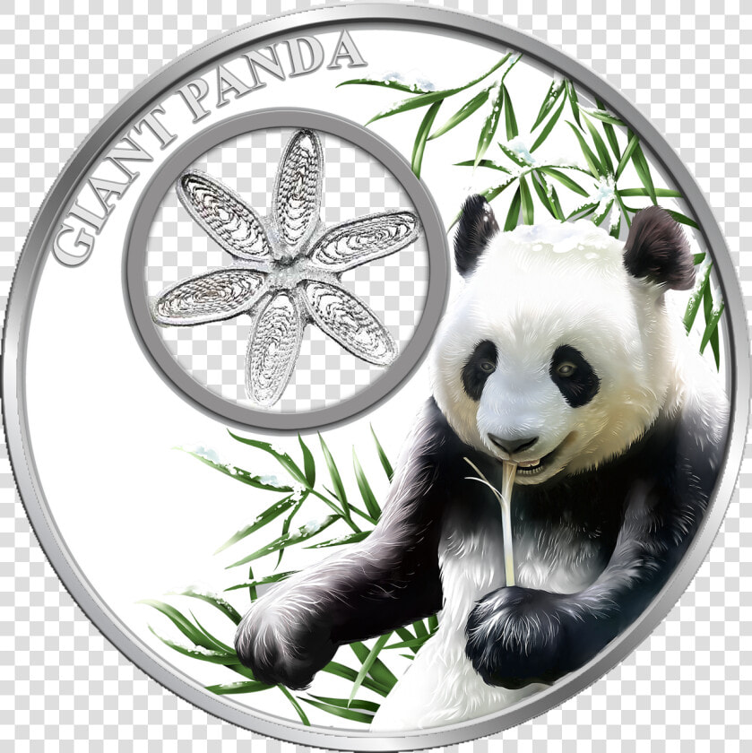 Snowflake Panda Bear 1oz Silver Filigree Coin Tokelau   Coin  HD Png DownloadTransparent PNG