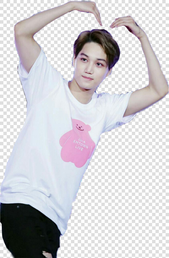  kai  exo  jongin  heart  pink  cute  white  kpop   Girl  HD Png DownloadTransparent PNG