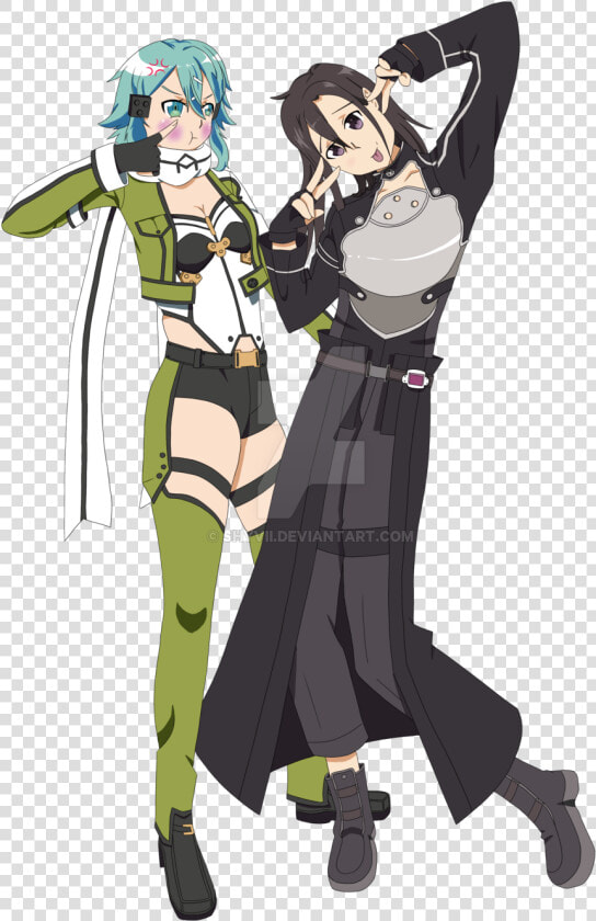 Sinon X Kirito By Shyvii On Deviantart   Sword Art Online Hollow Fragment Kirito  HD Png DownloadTransparent PNG