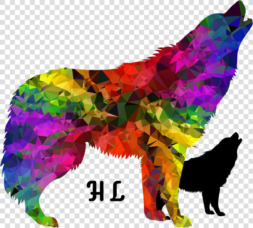 Gradient Rainbow Howling Wolf Throw Blanket   Wolf Howling Rainbow  HD Png DownloadTransparent PNG