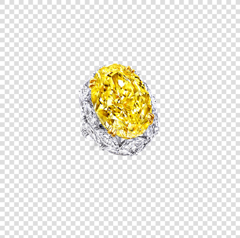 A Graff Yellow And White Diamond Ring Featuring A Fancy   Graff Ov Shape Diamond Ring  HD Png DownloadTransparent PNG