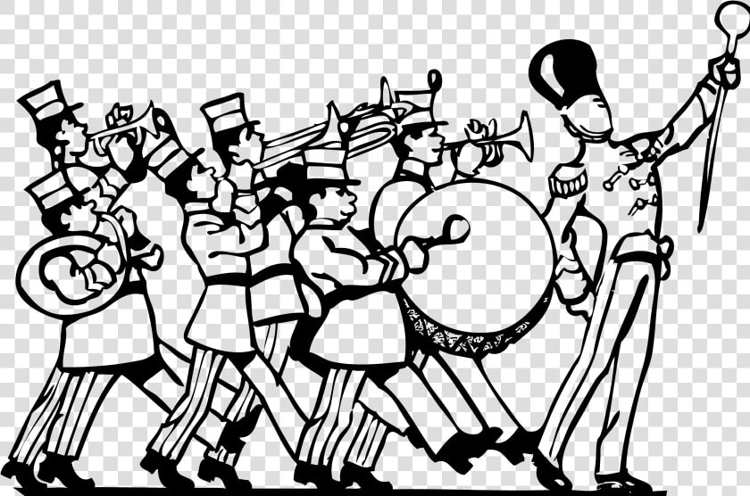 Marching Band Musical Ensemble Band Camp Clip Art   Marching Band Clipart Black And White  HD Png DownloadTransparent PNG