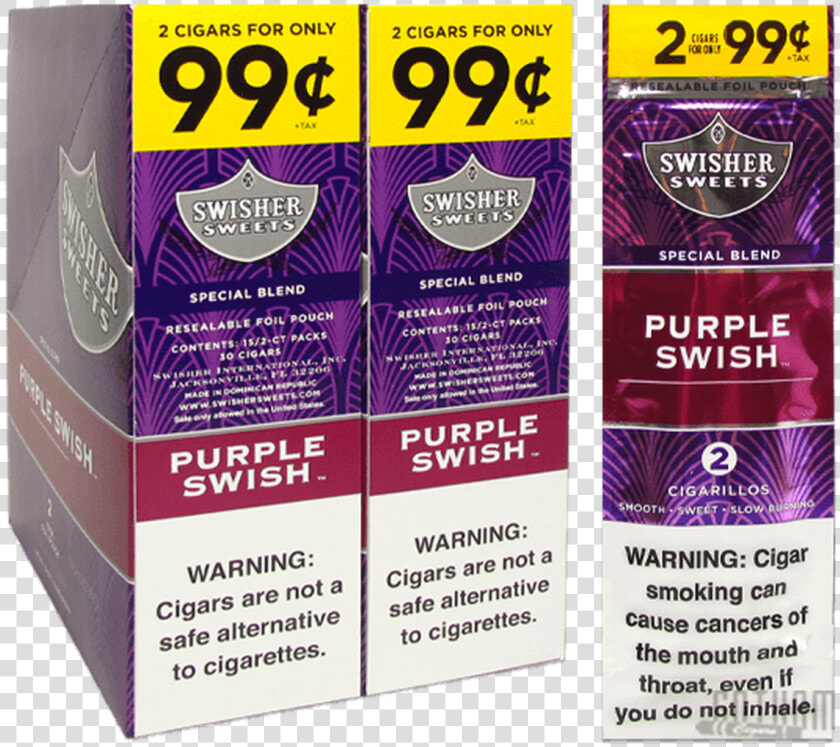 Swisher Sweets Cigarillos Purple Swish Box And Foil   Swisher Sweets Swerve  HD Png DownloadTransparent PNG