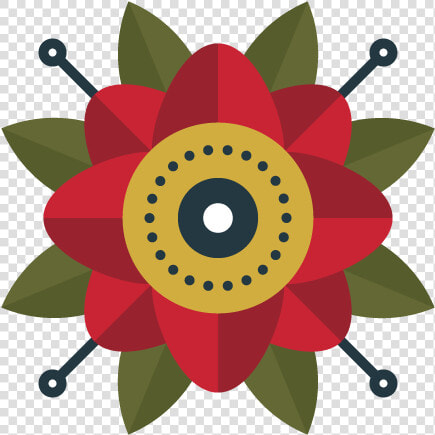 Folk Mandala Rose Illustration Flower Flat Simple Rose   Illustration  HD Png DownloadTransparent PNG