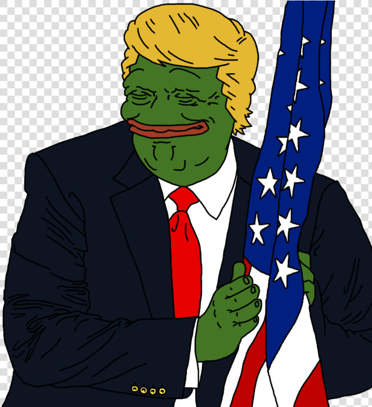 Happy Pepe Png   Pepe Donald Trump Flag  Transparent PngTransparent PNG