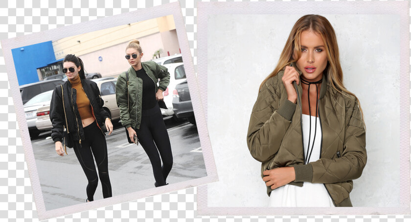 Kendall Jenner And Gigi Hadid Wearing Military Inspired   Girl  HD Png DownloadTransparent PNG