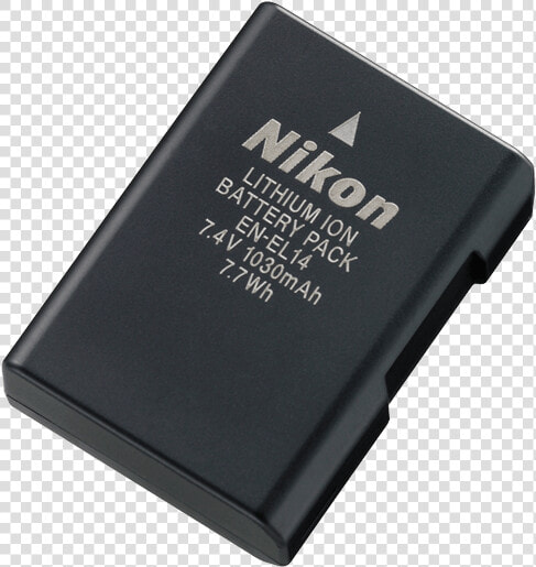 Photo Of En El14 Rechargeable Li Ion Battery itemprop   Camera Battery  HD Png DownloadTransparent PNG