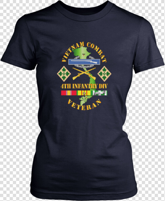 Vietnam Combat Infantry Veteran W 4th Inf Div Ssi V1   Womens Designer T Shirts  HD Png DownloadTransparent PNG