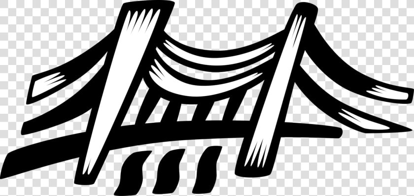 Vector Illustration Of Suspension Bridge Crosses Open  HD Png DownloadTransparent PNG