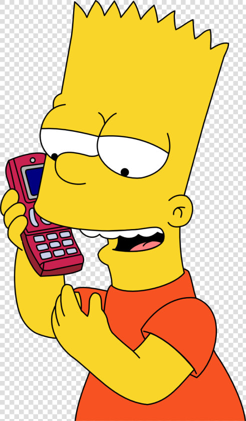 Bart Simpson Png   Bart Simpson On Phone  Transparent PngTransparent PNG