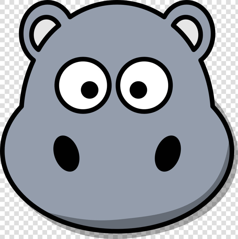 Hippo  Head  Cartoon  Cute  Grey  Zoo  Wildlife  HD Png DownloadTransparent PNG