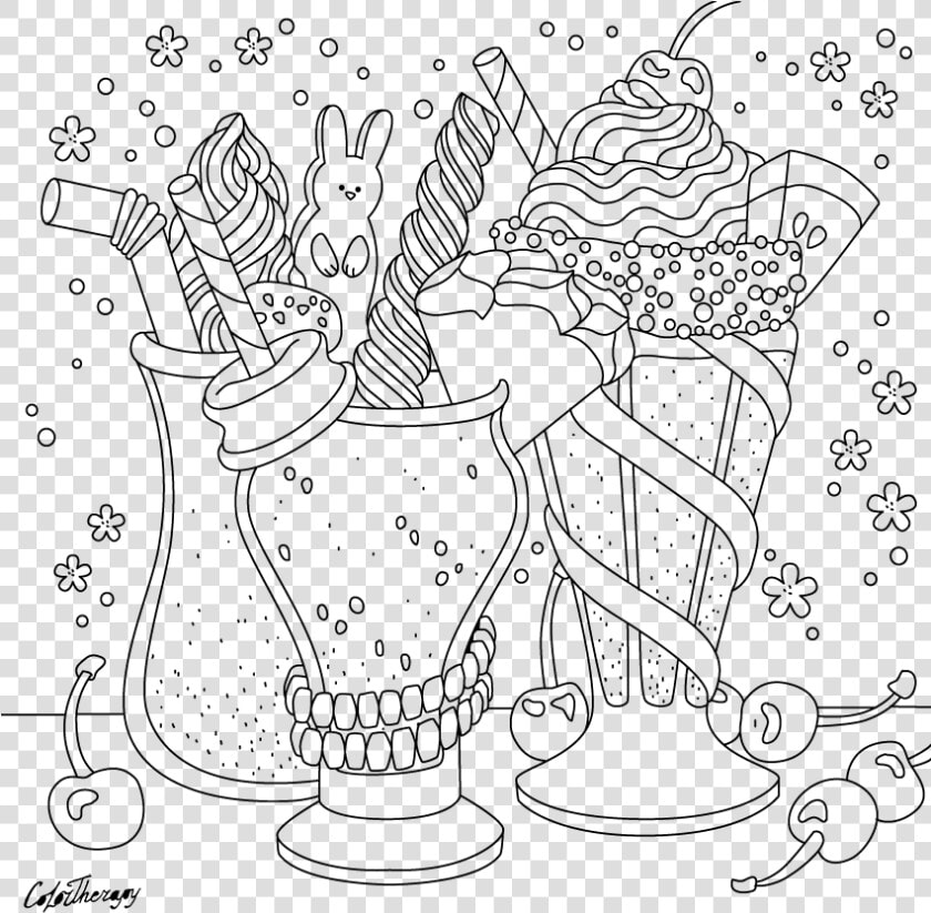 Milkshake Clipart Old Fashioned Milkshake   Colouring Pages Food Cupcake  HD Png DownloadTransparent PNG