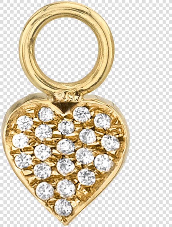 Diamond Heart Hoop Charm   Locket  HD Png DownloadTransparent PNG