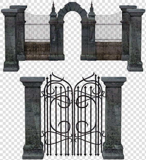 Gate  Portal  Entrance  Fence  Iron  Stone  Mausoleum   Clipart Black And White Lgate  HD Png DownloadTransparent PNG