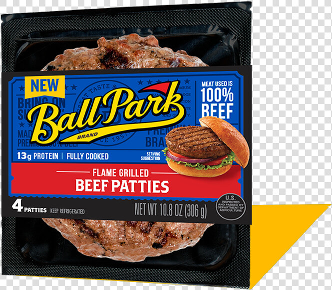 Flame Grilled Beef Patties   Ballpark Hamburgers  HD Png DownloadTransparent PNG