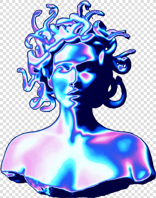  holo  holodescence  medusa  sculpture  roman  greek   Medusa Vaporwave  HD Png DownloadTransparent PNG