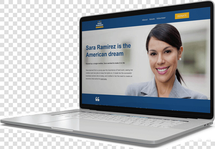 Female Candidate Political Website On A Laptop   Netbook  HD Png DownloadTransparent PNG