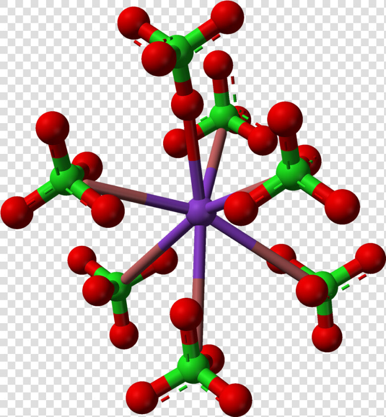 Potassium Perchlorate K Coord 3d Balls   Potassium Chlorate Crystalline Structure  HD Png DownloadTransparent PNG