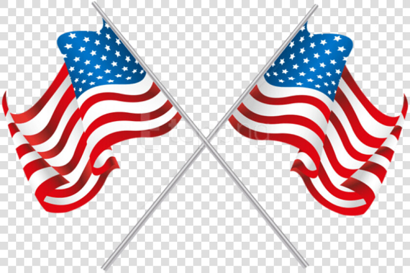 Usa Flag Clip Art Png   Crossed American Flags Transparent  Png DownloadTransparent PNG