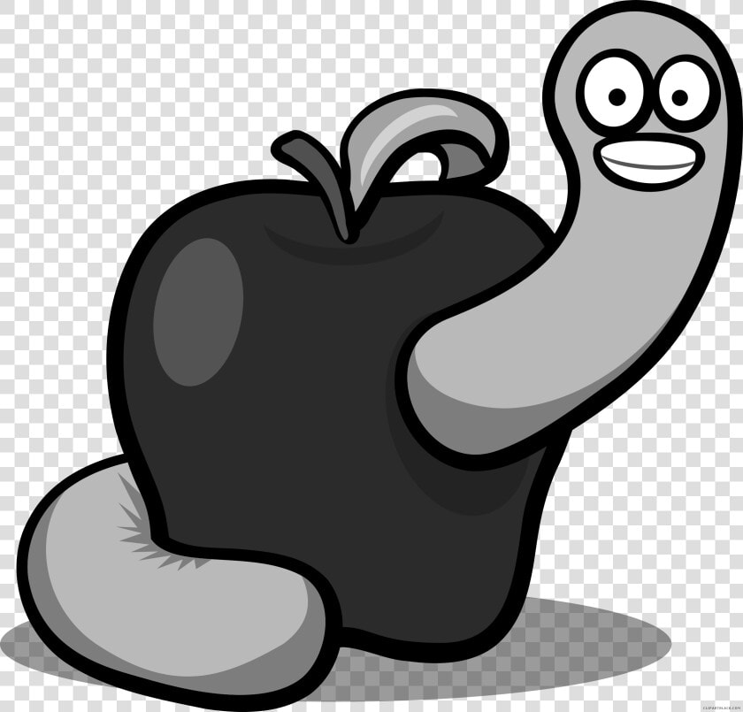 Transparent Apple Clipart Black And White   Cartoon Worm In An Apple  HD Png DownloadTransparent PNG