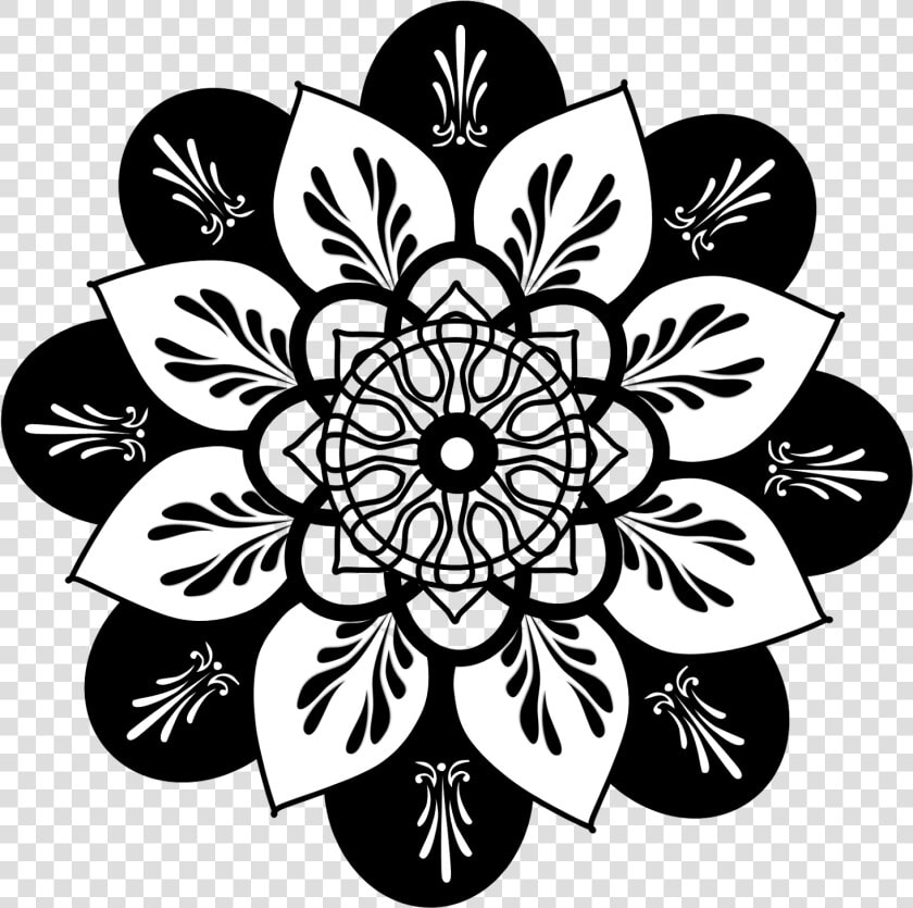 Clipart Mandala   Black And White Line Art Mandala  HD Png DownloadTransparent PNG