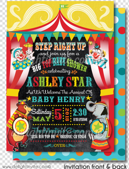 Transparent Vintage Circus Png   Carnival Baby Shower Invites  Png DownloadTransparent PNG