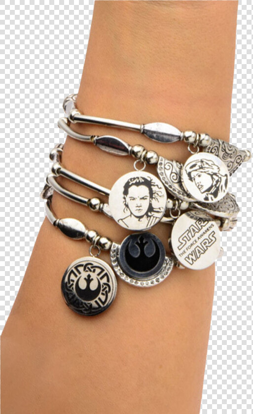 Star Wars Jewellery Episode 7 Rey Stainless Steel Charm   Bracelet  HD Png DownloadTransparent PNG