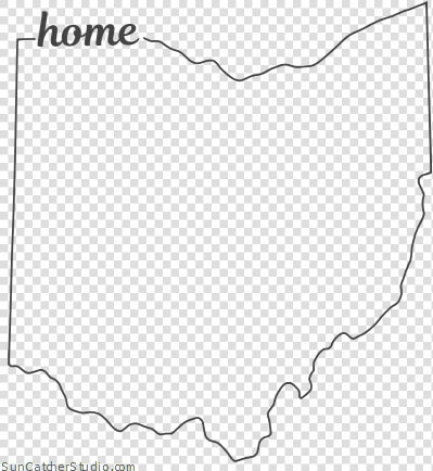 Free Ohio Outline With Home On Border  Cricut Or Silhouette   Line Art  HD Png DownloadTransparent PNG