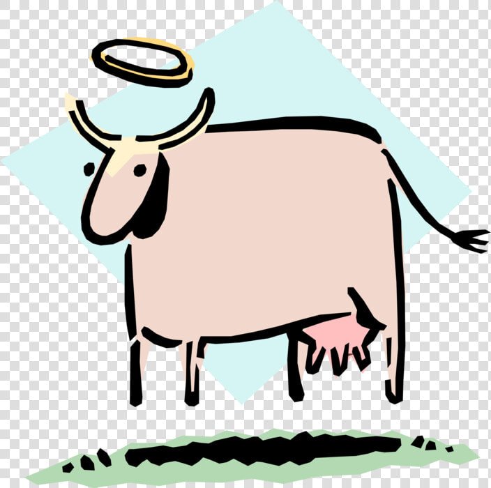 Vector Illustration Of Sacred Cow With Halo Idiom   Cow With Halo  HD Png DownloadTransparent PNG