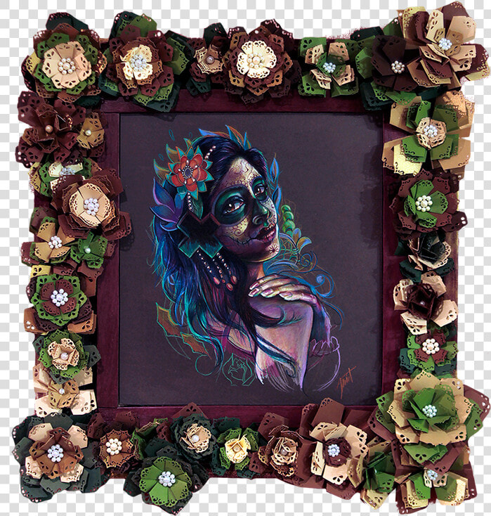 Day Of The Dead Girl Framed Original   Day Of The Dead Picture Frames Png  Transparent PngTransparent PNG