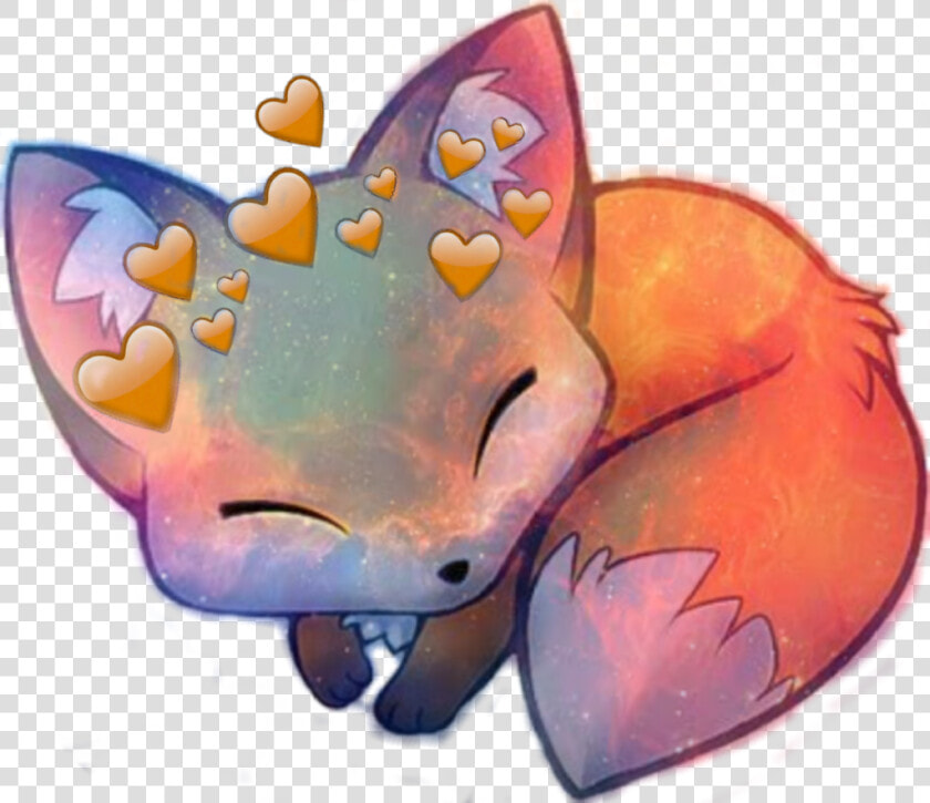  galaxy  fox  cute  heartcrown  kawaii  animals  spiral   Fox Drawing Chibi  HD Png DownloadTransparent PNG