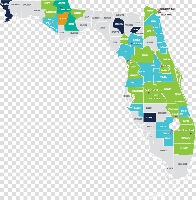 Transparent Florida Map Outline Png   Florida Power Companies Map  Png DownloadTransparent PNG