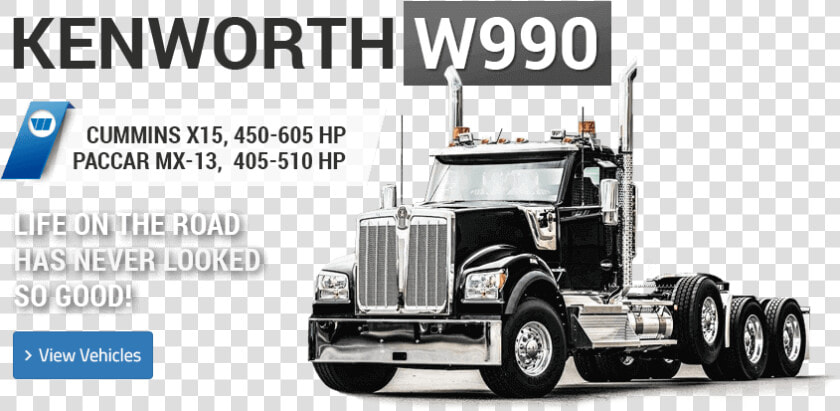 Kenworth W990   Trailer Truck  HD Png DownloadTransparent PNG