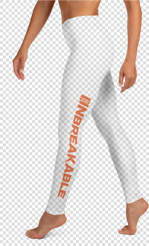 Unlogoorange Mockup Left Fitness barefoot White   Leggings  HD Png DownloadTransparent PNG