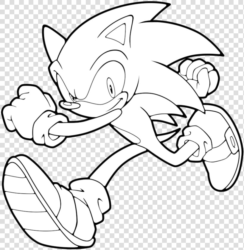 Sanic Drawing Black And White   Sonic Coloring Pages  HD Png DownloadTransparent PNG