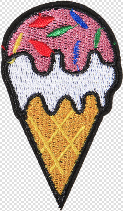 Strawberry Ice Cream Polyester Embroidery Patch   Ice Cream  HD Png DownloadTransparent PNG