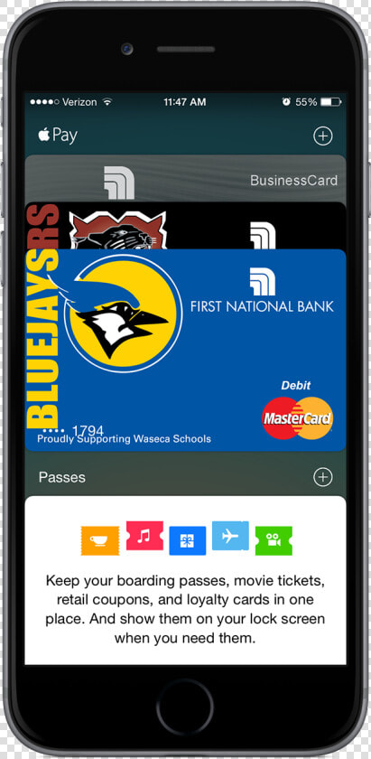 Apple Pay On Iphone   Waseca Bluejays  HD Png DownloadTransparent PNG