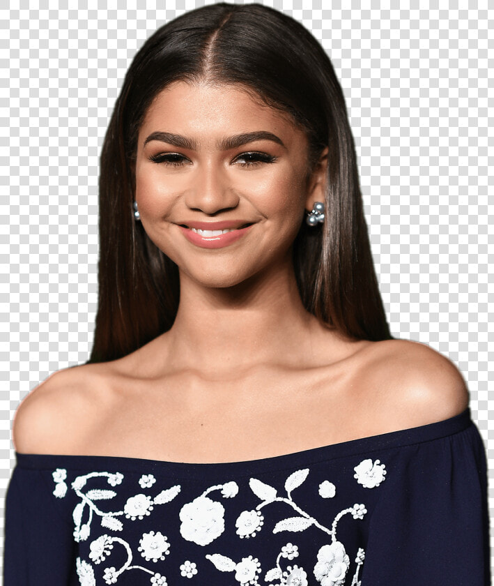 Zendaya Shoulders   Straight Hair Off The Shoulder Dress  HD Png DownloadTransparent PNG