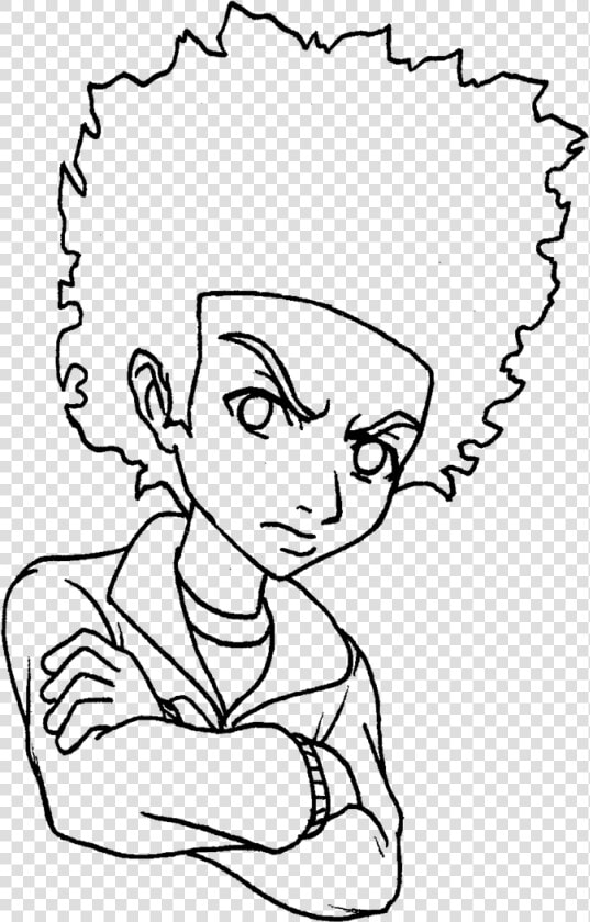 Fdr Drawing Cartoon   Boondocks Black And White  HD Png DownloadTransparent PNG