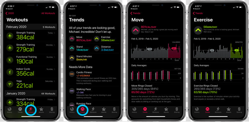 Apple Watch How To See Workout History Walkthrough   Iphone Apple Watch Workout App  HD Png DownloadTransparent PNG