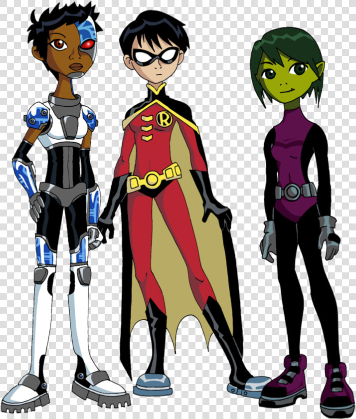  genderbender  teentitans  cyborg  robin And  beastboy   Teen Titans Cyborg Gender Bend  HD Png DownloadTransparent PNG