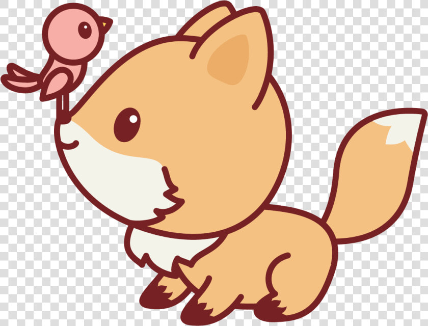 Bird Nerdy Fox   Kawaii Cute Fox Cartoon  HD Png DownloadTransparent PNG