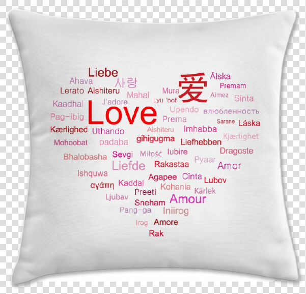 Capa De Almofada Love   Love In Many Languages  HD Png DownloadTransparent PNG