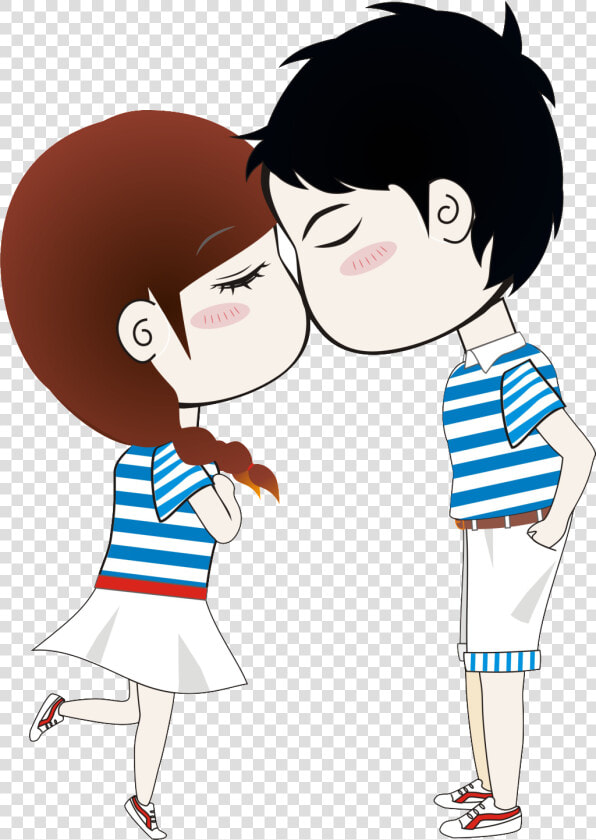 Hand Drawn Cartoon Couple Kissing Holiday Png   Had Kiss Cartoon Couple  Transparent PngTransparent PNG