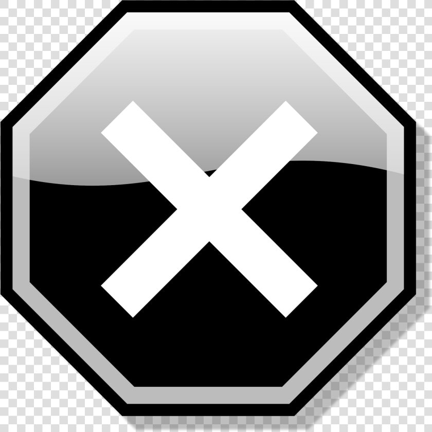 File Stop X Nuvola Black Svg Wikimedia Commons   Stop Hand Black And White  HD Png DownloadTransparent PNG