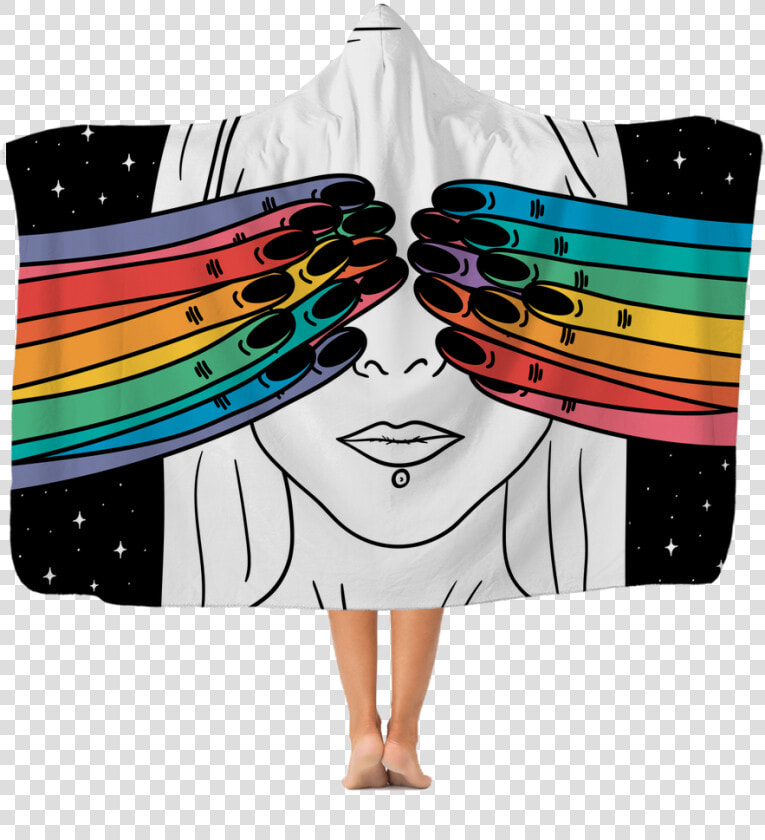 Hand Drawn Closed Eyes Premium Adult Hooded Blanket   Puterea Este In Tine  HD Png DownloadTransparent PNG